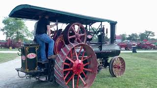 DRIVING A 1920s FRICK STEAM ENGINE “SINGLE” TRACTOR at TriState Gas Engine Show Portland Indiana [upl. by Aynnek]