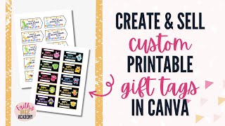 DIY Printable Gift Tags In Canva [upl. by Minsat]