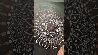 Mandala Art Black White and Gold painting diwali homedecor diy doms [upl. by Rednav]