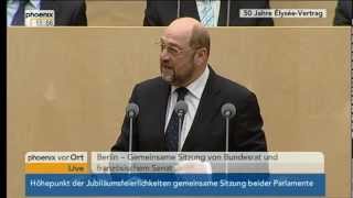 50 Jahre ÉlyséeVertrag Rede von Martin Schulz am 2212013 [upl. by Judith]