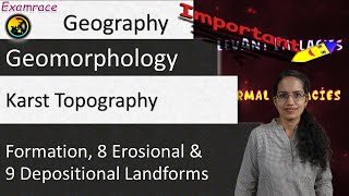 Karst Topography By Underground Water  Formation 8 Erosional and 9 Depositional Landforms [upl. by Eeramit]