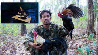 Solo camping Overnight And cooking របៀបចាប់មាន់ព្រៃបែនបុរាណរបស់ចាស់សម័យមុន [upl. by Hummel662]