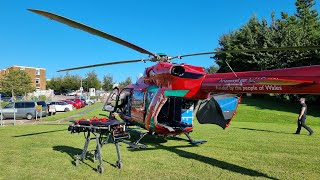 Welsh Air Ambulance landing amp taking off from Torbay Hospital [upl. by Nivart]