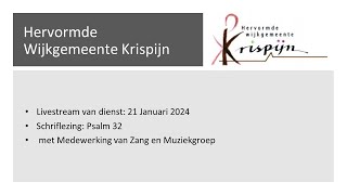 Psalm 32 Hervormd Krispijn  21 januari 2024 [upl. by Middlesworth]