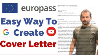 How to Create Europass Cover Letter  Step By Step Process  Europass Cover Letter For Europe Jobs [upl. by Justine682]