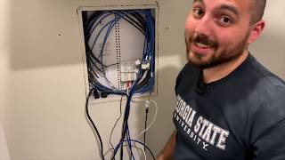 Installing a Tripp Lite network rack in my home network closet  server closet [upl. by Auqkinahs804]