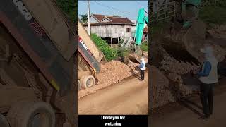 Unexpected Dump Truck 255T Stuck In Mud While Turn Back To Unloading Soil For Road Foundation [upl. by Idieh]