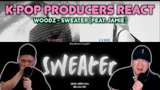 Musicians react amp review ♡ WOODZ  Sweater Feat JAMIE [upl. by Monafo]