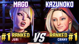 SF6 ▰ MAGO 1 Ranked Juri vs KAZUNOKO 1 Ranked Cammy ▰ High Level Gameplay [upl. by Zoe]