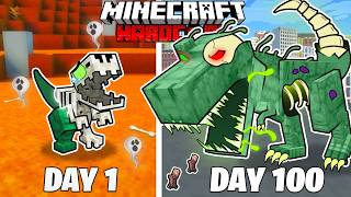 I Survived 100 Days as a DEATH DINOSAUR in HARDCORE Minecraft [upl. by Cutler]