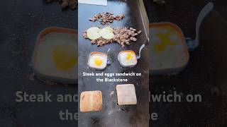 Steak and eggs sandwich on the Blackstone blackstonecooking parenting BlackstoneGriddlesdad [upl. by Oretna637]