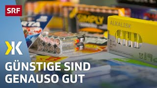 AAABatterie im Test Auch günstige Batterien bringen gute Leistung  2018  Kassensturz  SRF [upl. by Ahsyak126]