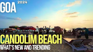 Goa  Candolim Beach Goa  Goa Vlogs  Current Updates Shacks Water Sports Shops  Virtual Tour [upl. by Melnick]