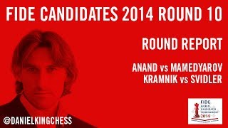 FIDE Candidates 2014 Round 10  Anand vs Mamedyarov and Kramnik vs Svidler [upl. by Milly]