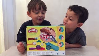 PlayDOH DoctorDrill n fill with Lord and Joe pretend play [upl. by Aicirtak]