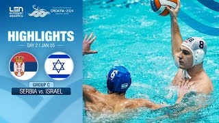 Serbia vs Israel Highlights  Group C  European Water Polo Championships 2024 [upl. by Rbma]