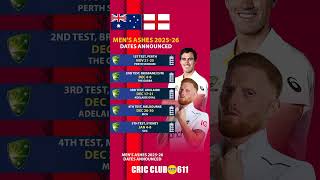 ENG VS AUS ASHES DATES ANNOUNCED [upl. by Baron]