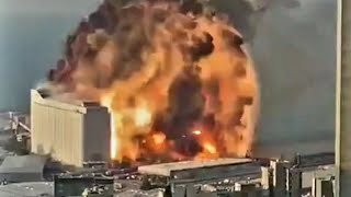 Beirut Explosion different angles  WARNING DISTURBING VIDEOS [upl. by Assenev859]