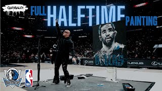 ARTIST PAINTS 6 MINUTE PORTRAIT FOR NBA HALFTIME  GARIBALDI [upl. by Koziarz843]