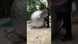 The Inflating Silver Sphere A Viral Art Marvel oddlysatisfying artist artstudio [upl. by Susy]