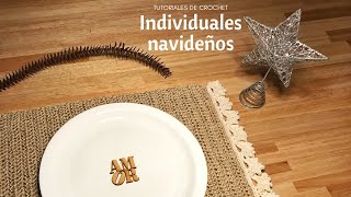 Individuales navideños a crochet paso a paso  Decoración navideña a crochet [upl. by Llekcm]