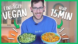 2 SCHNELLE UND EINFACHE VEGANE REZEPTE – Unter 15min [upl. by Drwde]