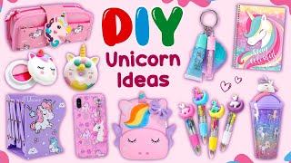 14 DIY  CUTE UNICORN IDEAS  Unicorn School Supplies  Room Decor and more… [upl. by Acirema]