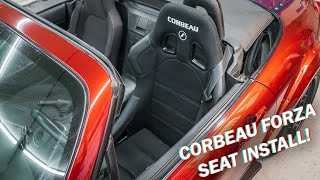 Corbeau Forza Fixed Back Seat and Slider Installed on the NC Miata [upl. by Ellinet612]