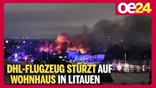 Frachtflugzeug aus Leipzig auf Wohngebäude in Litauen gestürzt [upl. by Voleta]