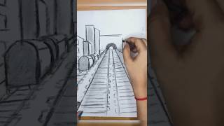 Easy drawing of one point perspective view [upl. by Alfi]