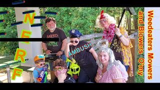 Wizard of Lawns  Nerf Guns 4K  Weedeaters Lawn Mowers and Blowers O My  Blippi dressed Toddler [upl. by Leiria132]