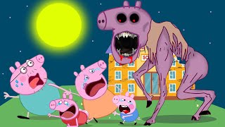 Monster Almamula comes to arrest Peppas family  Horror Peppa Pig Animation [upl. by Kalvn]