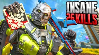 INSANE Caustic 26 KILLS and 5400 Damage Apex Legends Gameplay Season 19 [upl. by Ecidnac]