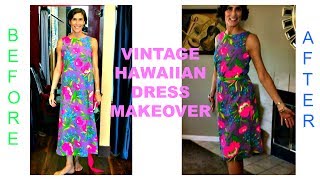 Vintage Hawaiian Dress Makeover  Resale Transformation [upl. by Saffian78]