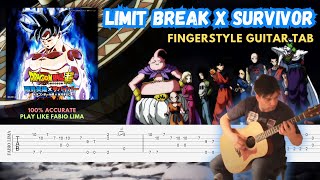 Fabio Lima  Dragon Ball Super  Limit Break x Survivor  Fingerstyle Guitar TAB  100 PERFECTO [upl. by Eardna]