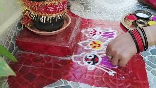 Tulasi Mata Ke Pas Sundar Rangoli  Kartika Mahina Wali Rangoli  Panchuka Murja  BhaktiBhavna97 [upl. by Ainiger]