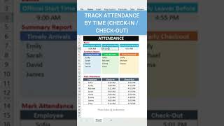 Excel Attendance Tracker with CheckInOut Time  Easy Tutorial [upl. by Vic]