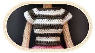 Вязаная футболка для куклы Crochet tshirt for a doll [upl. by Alberto751]