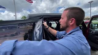 How to Remove Top from 2021 Jeep Wrangler  Soft Top [upl. by Hines]