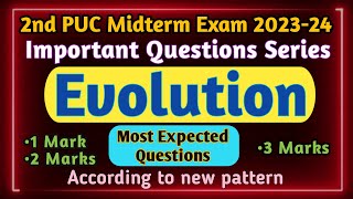 Evolution Important Questions Series⚡2nd PUC Midterm Exam 202324 Biology SangamStudies [upl. by Cointon747]