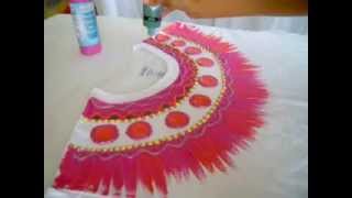 Painting on Fabric  How to Paint a Festive Tee Shirt [upl. by Sivar]