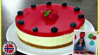 Receta OSTEKAKE 🎂 Cheesecake con gelatina de FRESA 🍓 Mexicana en Noruega  Vlog 33 [upl. by Ermanno]