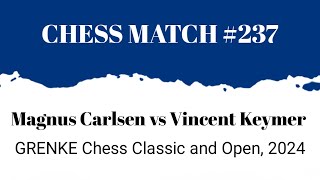 Magnus Carlsen vs Vincent Keymer • GRENKE Chess Classic and Open 2024 [upl. by Yorled729]