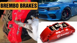 OEM BREMBO BRAKE PAD REPLACEMENT  CHARGER HELLCAT WIDEBODY hellcat brembo howto [upl. by Adkins]