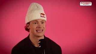 Lucas Pinheiro Braathen 🇧🇷 🇳🇴  Solden prerace interview weareskiing atomic [upl. by Ainnos]