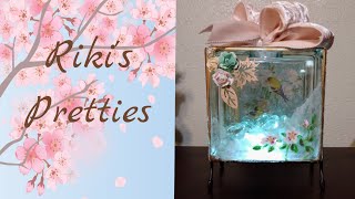 How I Decoupage and Paint a Glass Block [upl. by Virgina]