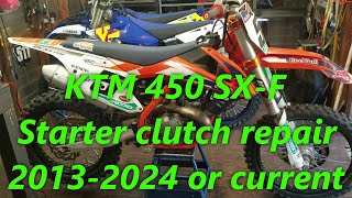 111 KTM 450 SXF 20132025 Starter Clutch Repair Replacing the starter clutch on this 450SXF [upl. by Freytag52]