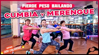 CARDIO Bailando CUMBIA y MERENGUE 🔥 Zumba QUEMA GRASA Tercera edad [upl. by Arianne]