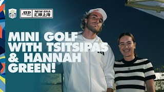 quotThats Crazyquot Stefanos Tsitsipas Meets Golf Star Hannah Green 🎾 ⛳️ [upl. by Hadden]