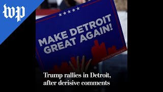 Trump rallies in Detroit after derisive comments [upl. by Linda330]